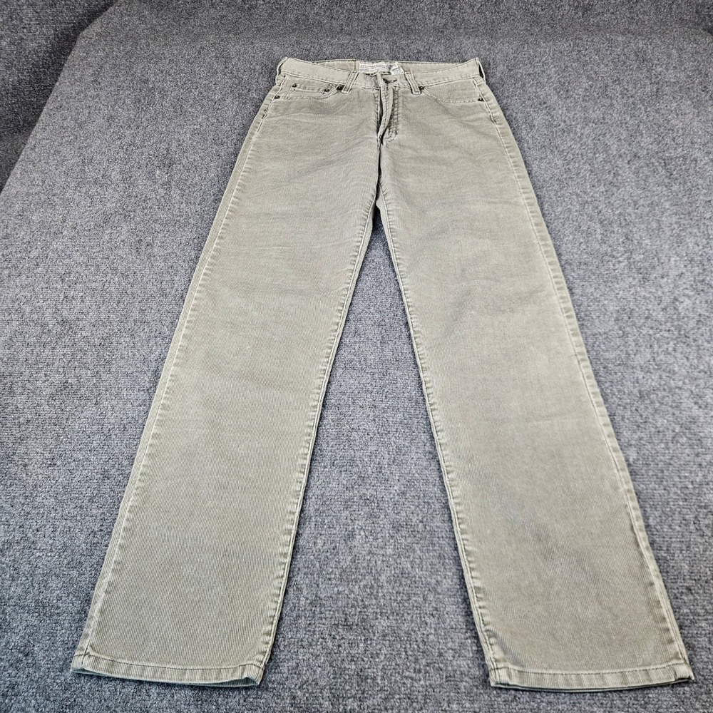 Abercrombie & Fitch Vintage Corduroy Pants Olive Green Straight Leg Size 2 USA